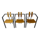 3 vintage raw design chairs by Karl Friedrich Forster model Trix KFF postmodern 70s/80s