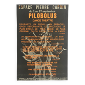 Original two-tone poster of the Pilobolus Dance Theater / Espace Pierre Cardin, 1977