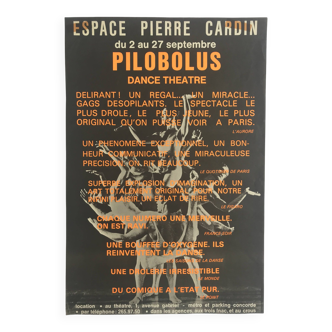 Affiche originale en bichromie  du Pilobolus Dance Theater / Espace Pierre Cardin, 1977