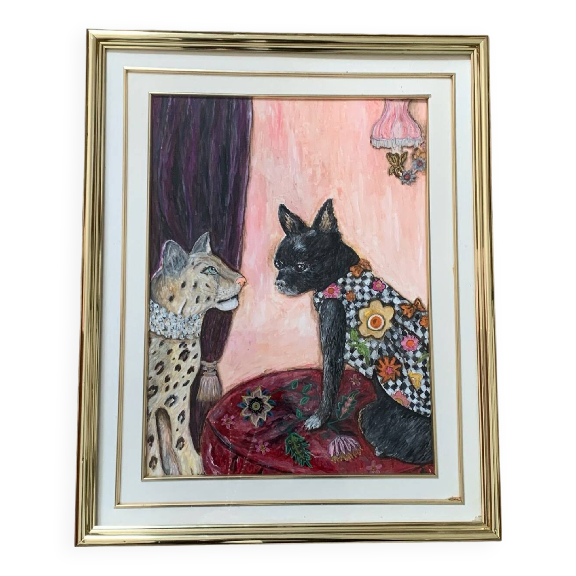 Peinture acrylique sous verre