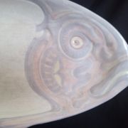 Antique Longwy ceramic fish service for 12 people, Copenhagen pattern, 1890-1939