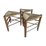 Lot 3 old tripod stool mulched seat and oak structure