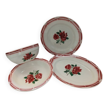 4 old dishes from Digoin and Sarreguemines