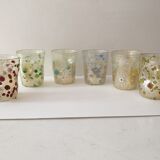 Set of 6 murano glasses acqua "goto" "murrisa" in murano glass unique piece