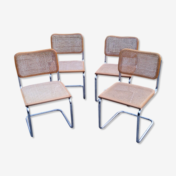 Set de 4 chaises cesca B32 Marcel Breuer édition italienne 1970