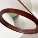 Mid Century solid teak wall mirror with a leather strap - Danish design