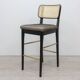 High stool Red Edition in rattan and fabric