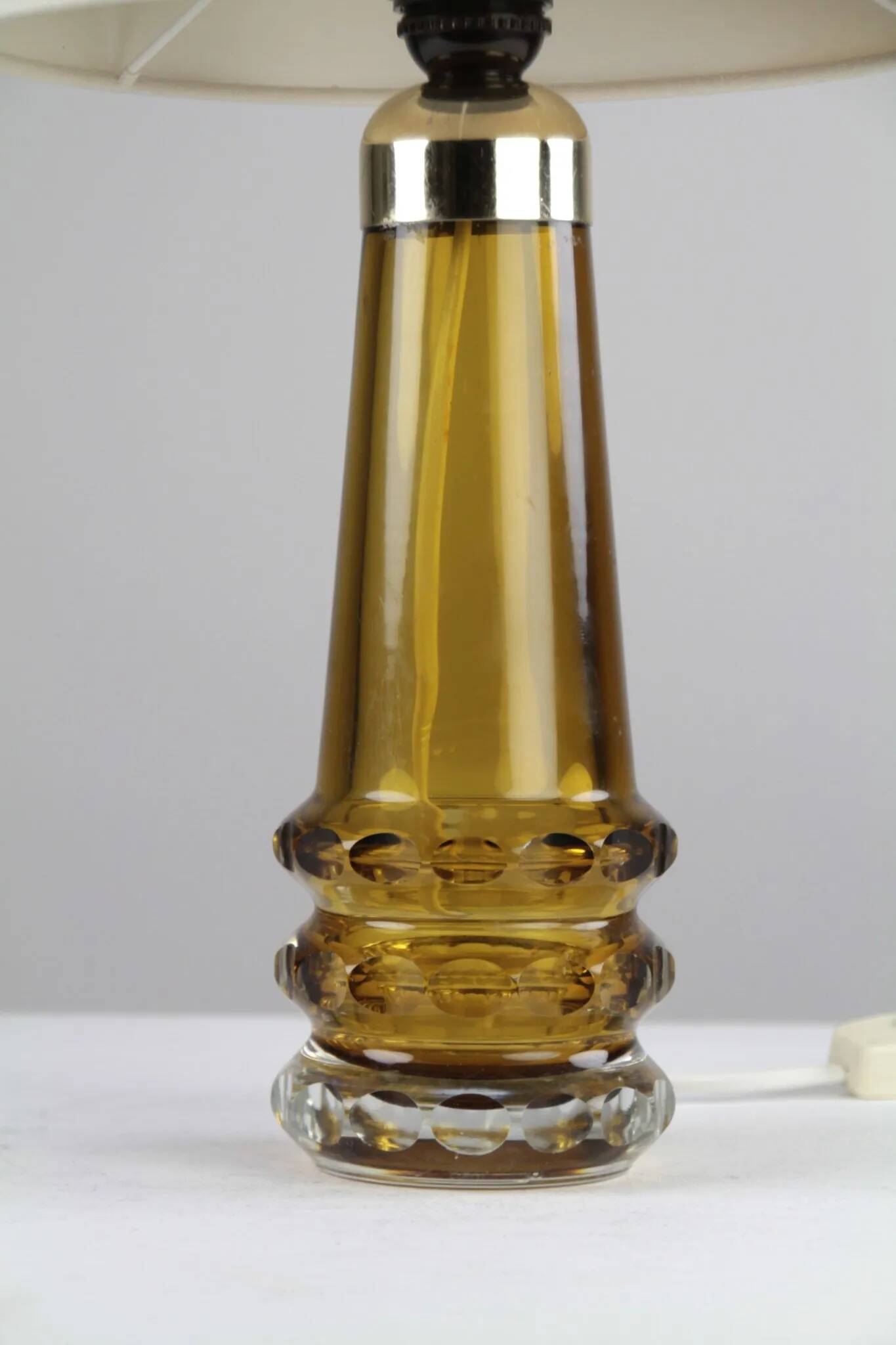 Amber & Clear Glass Table Lamp – Sweden, 1960s/1970s