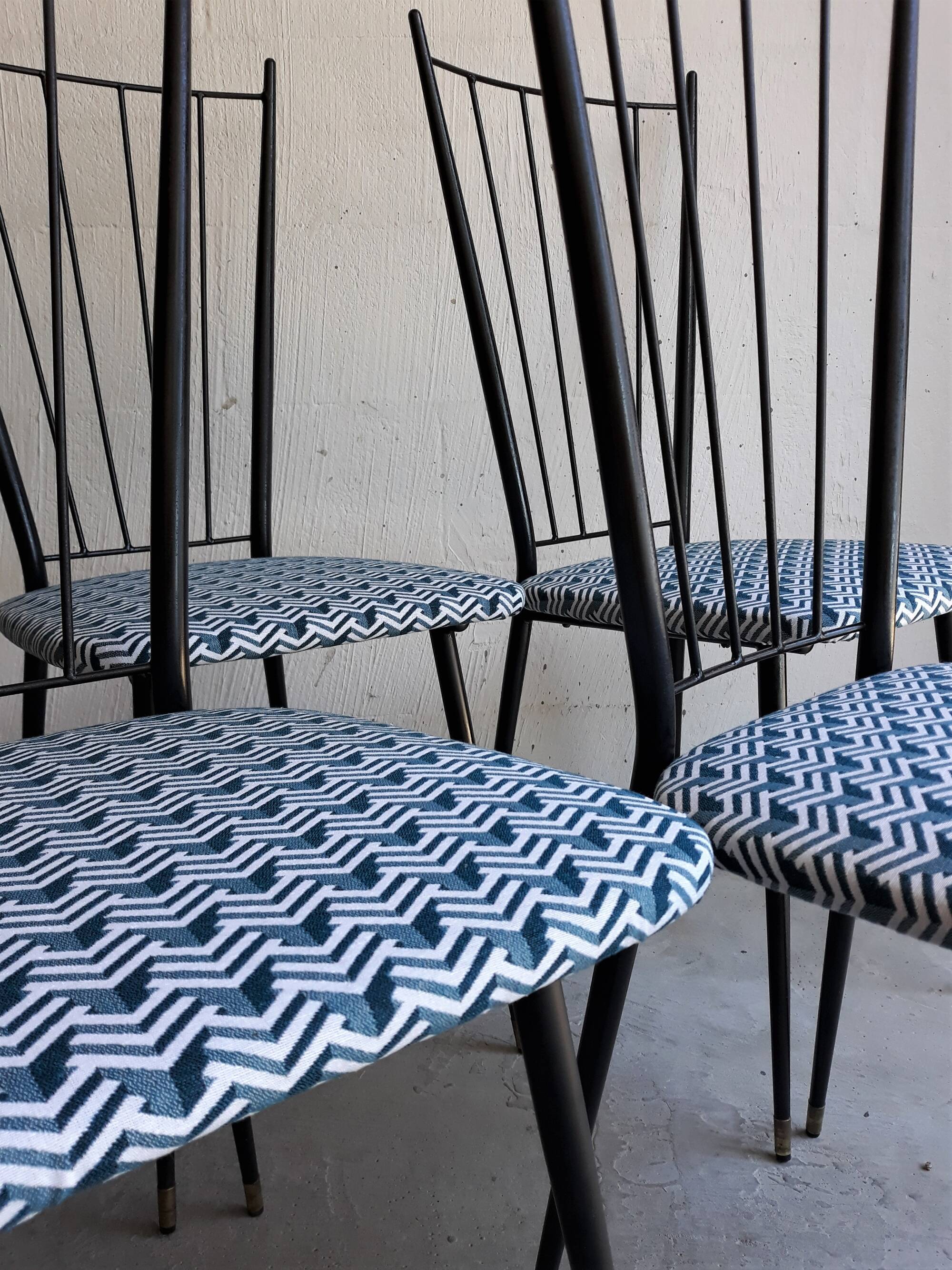 Suite de 4 chaises 1950 design Colette Gueden