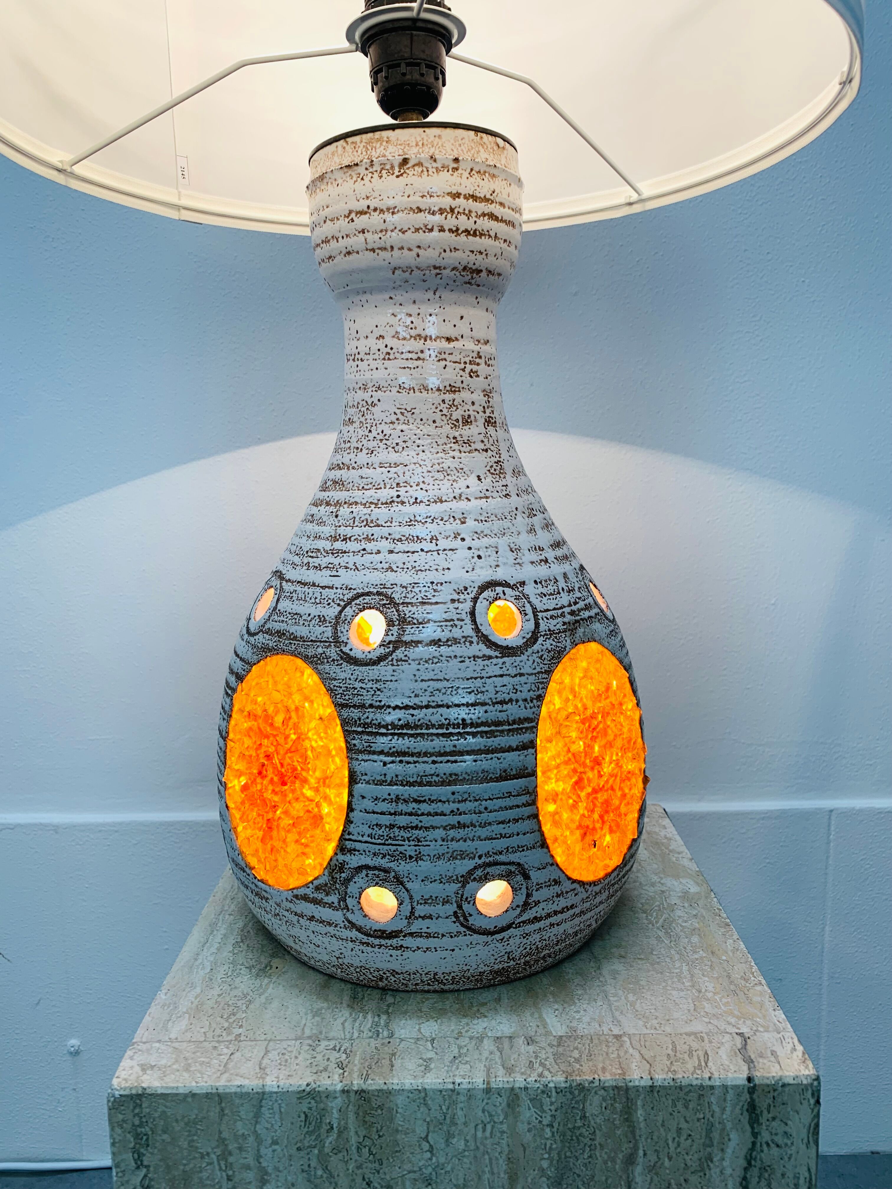 Stoneware lamp Accolay design Georges Pelletier