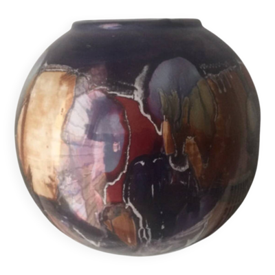 Vase en céramique peinte S.E.C Italy