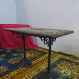 Early 20th century bistro table with cast iron base and Terrazzo top