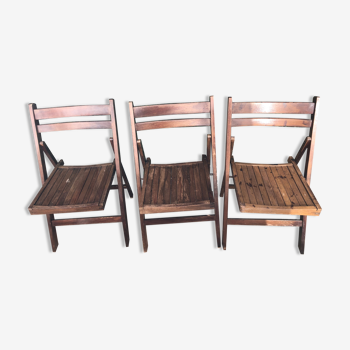 Vintage wooden folding chairs