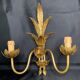Wall lamp 2 lights golden metal design flower Rose style Italy