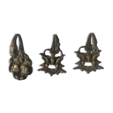 3 old hooks in bronze