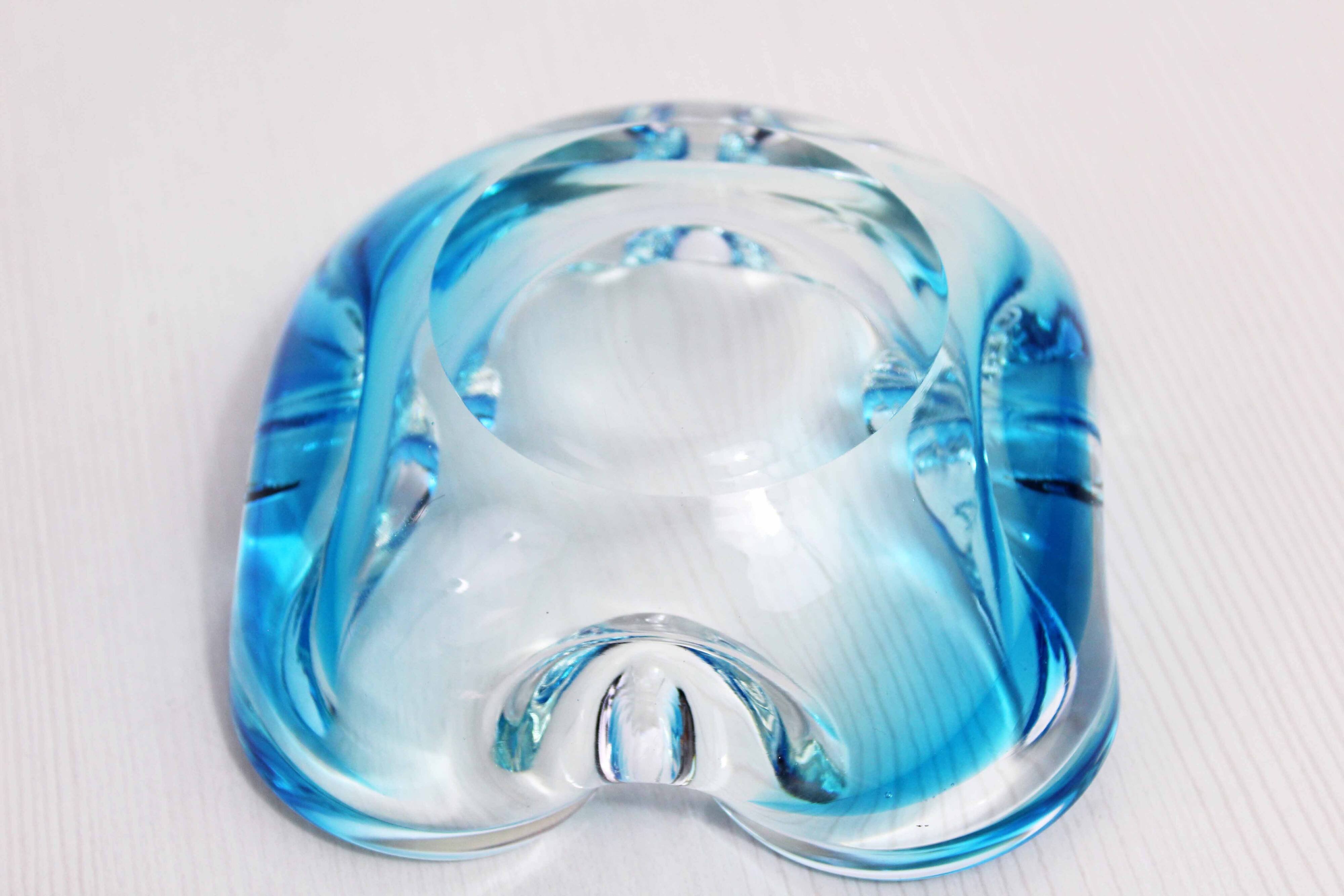 Blue Murano glass ashtray