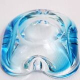 Cendrier en verre de Murano bleu