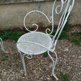 Salon de jardin ancien en fer plein milieu xxeme