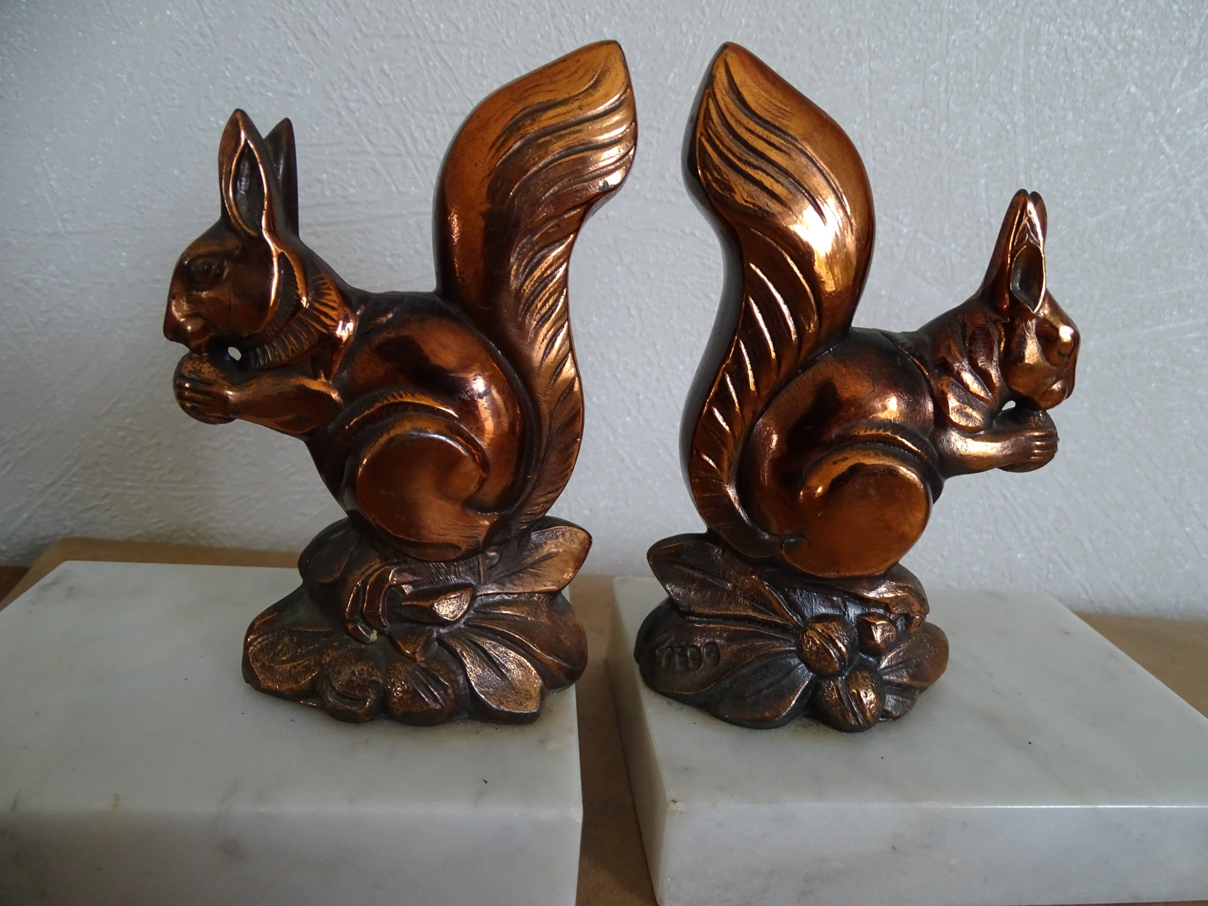 Pair of bookends signed Tedo