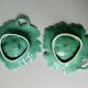 Set of 2 leaf-shaped bowls, Sarreguemines France