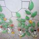 Pair of 70s tole foliage lemon clementine fruit wall lights