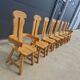 Set of 8 Britalist Oak Chairs from De Puydt, Belgium 1970s