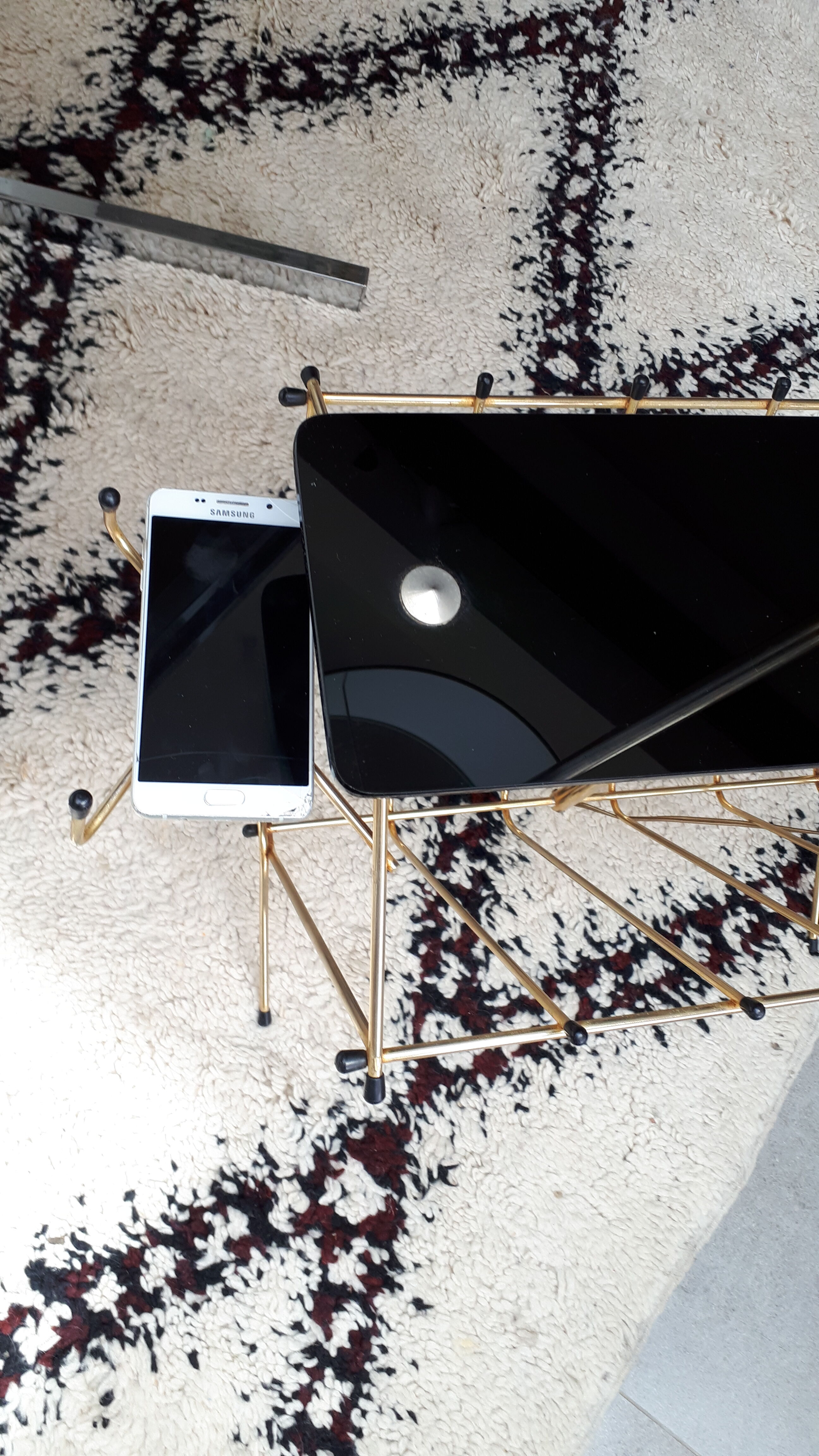 Floor lamp in gilded and opaline metal 50 years