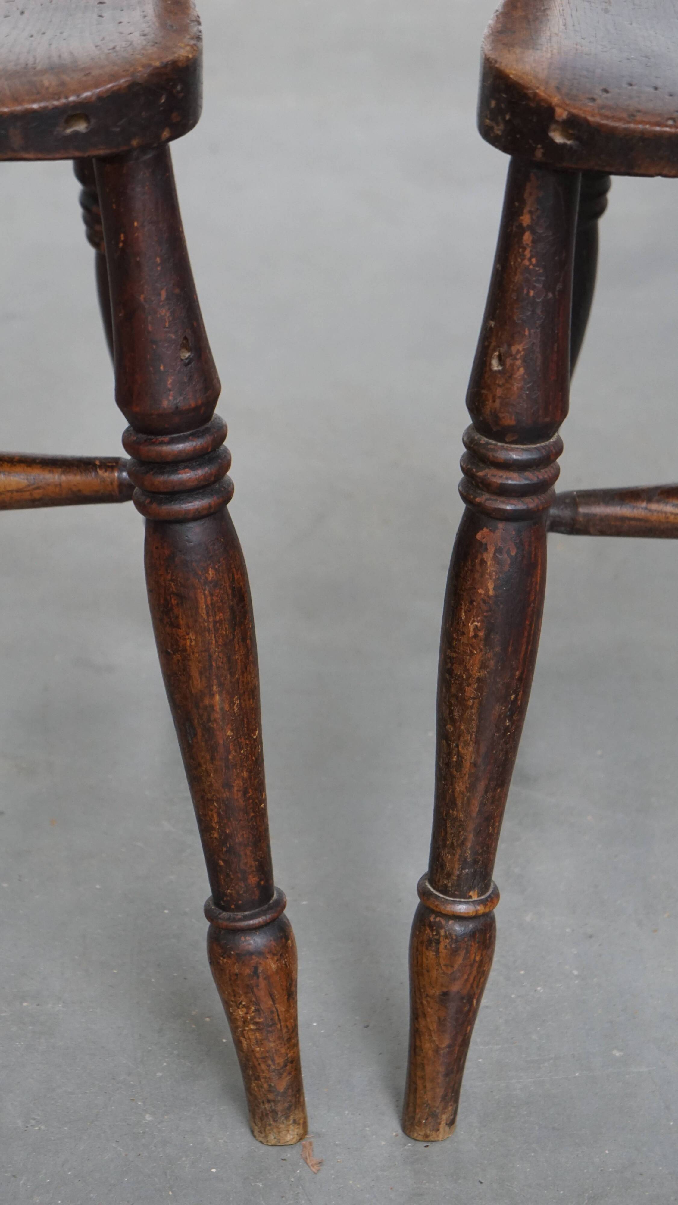 Set of 6 Antique English Oxford Dining/Kitchen Chairs