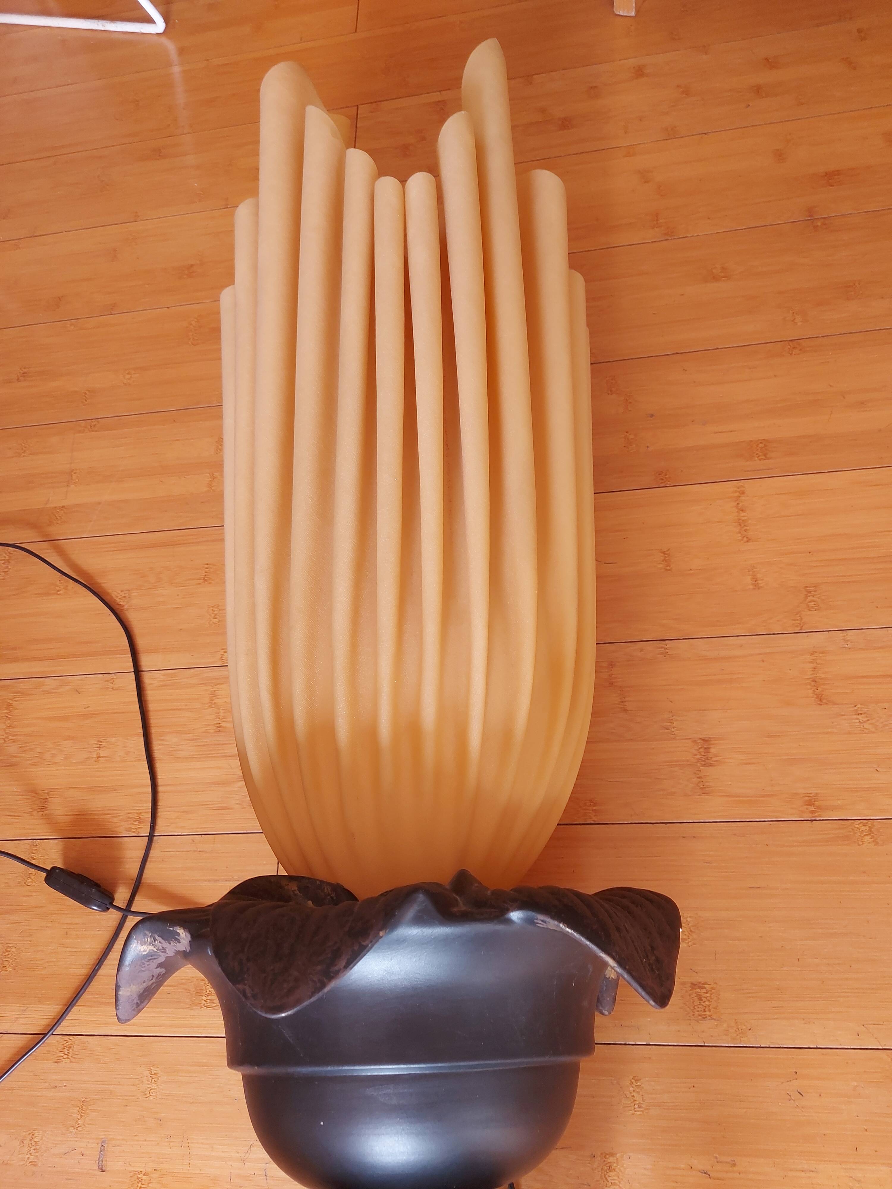 70's georgia jacob lamp, gold leaves