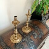 Pair of 18th century bronze candlesticks