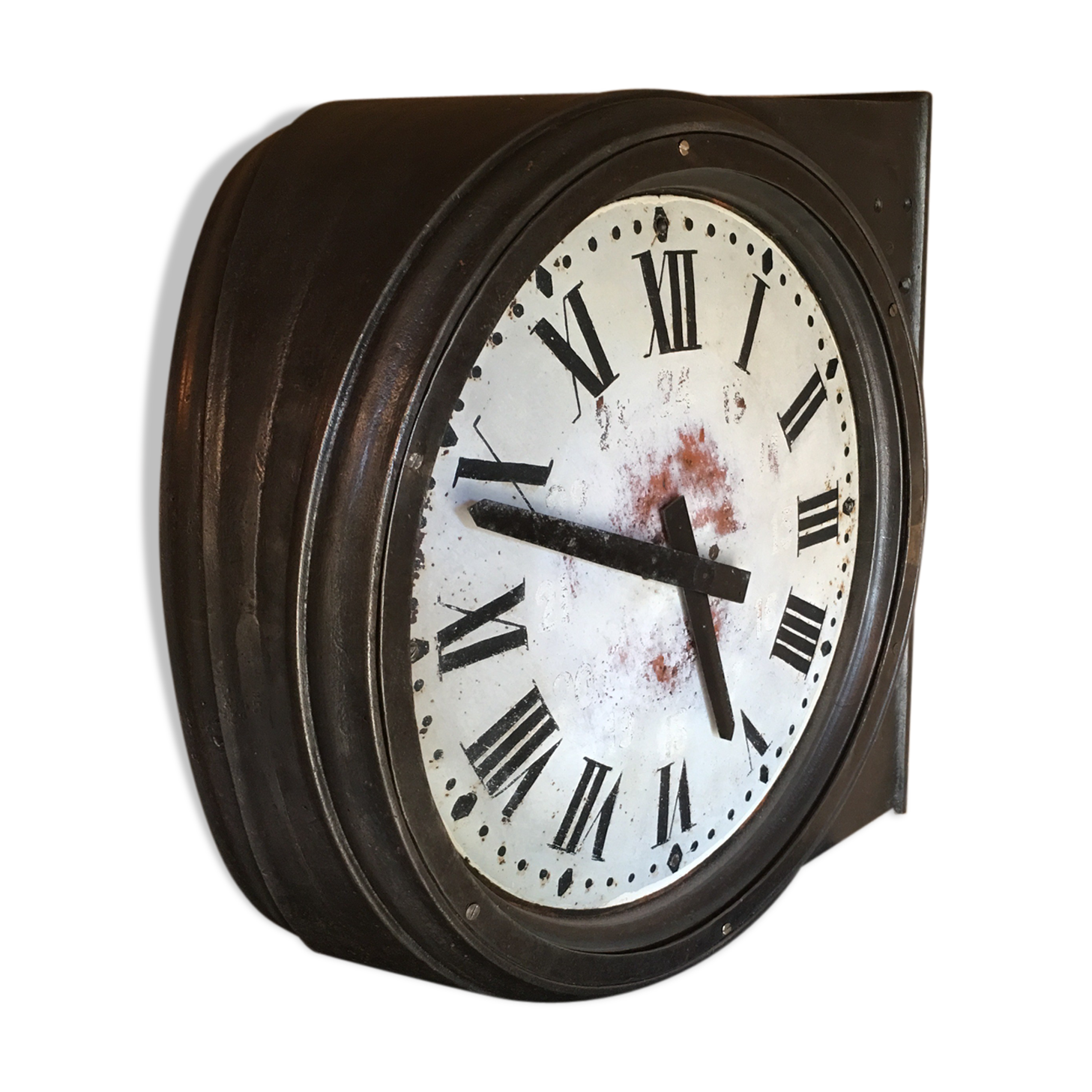 Old station clock Paul Garnier double shaped cast iron