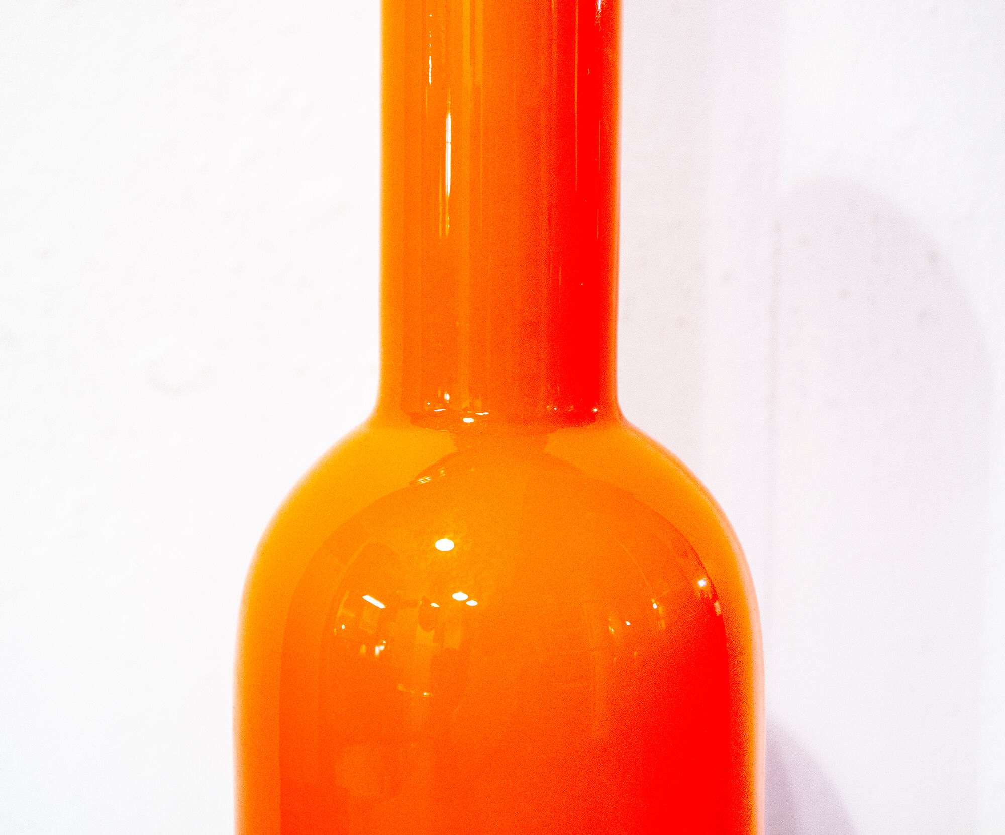 Orange glass vase by Holmegaard, 60s