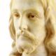 Alabaster Marble Bust Christ Sacred Heart Antique 1920 Signed 32cm