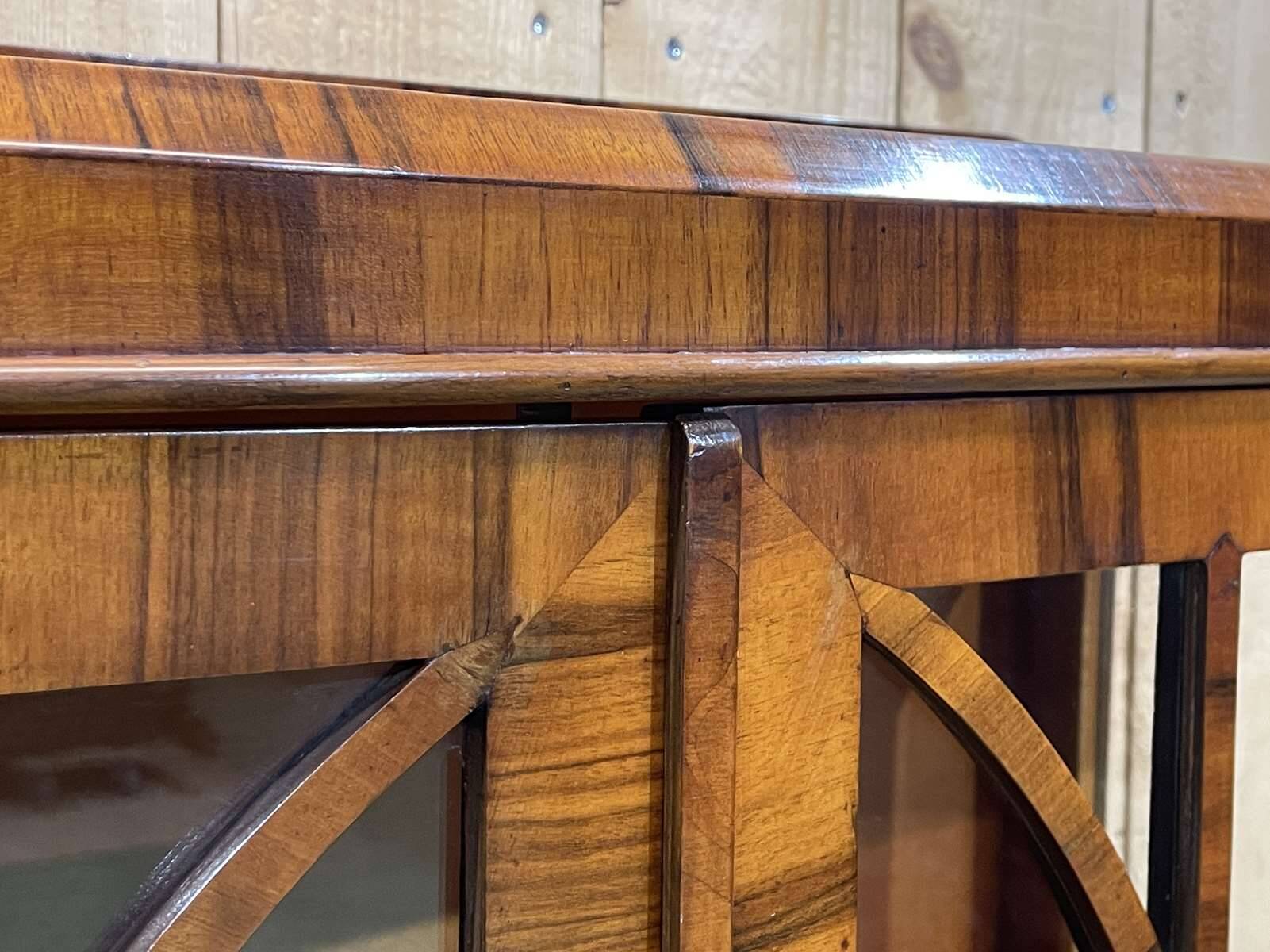 English Chippendale walnut display cabinet from the 1930s