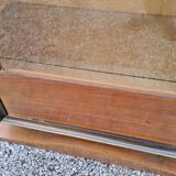 Art deco showcase in walnut and brass from the 30s
