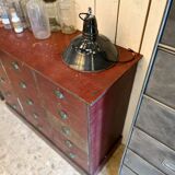 Meuble de métier d'atelier patine rouge