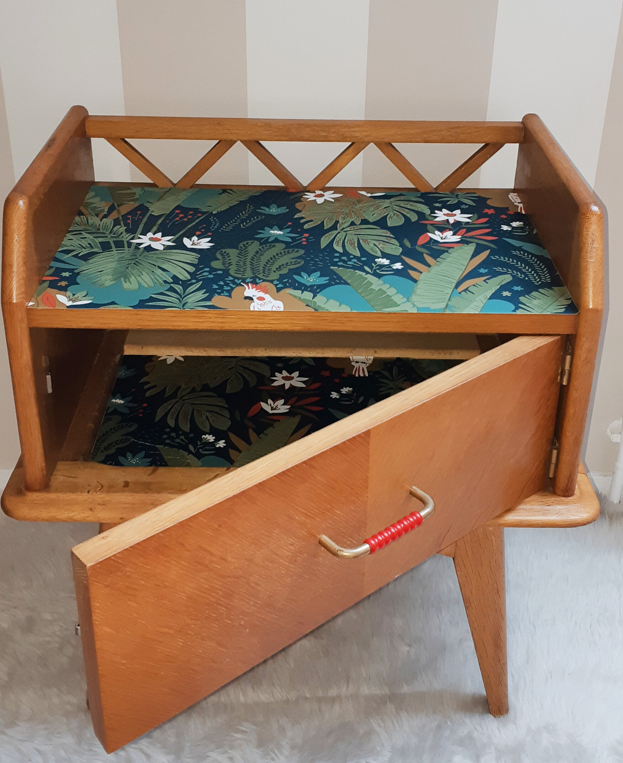 Bedside table revamped compass legs