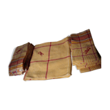 Nappe et 11 serviette en coton monogrammé VG ou VC