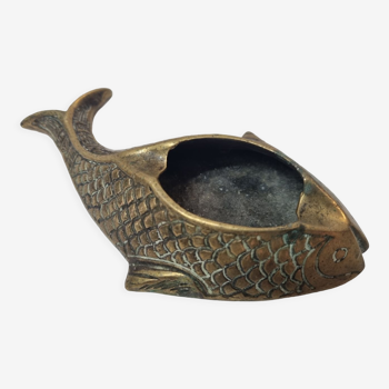 Brass fish ashtray
