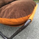 2 brown armchairs from the 70