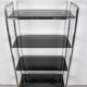 Chrome & smoked glass shelving unit, 1970s