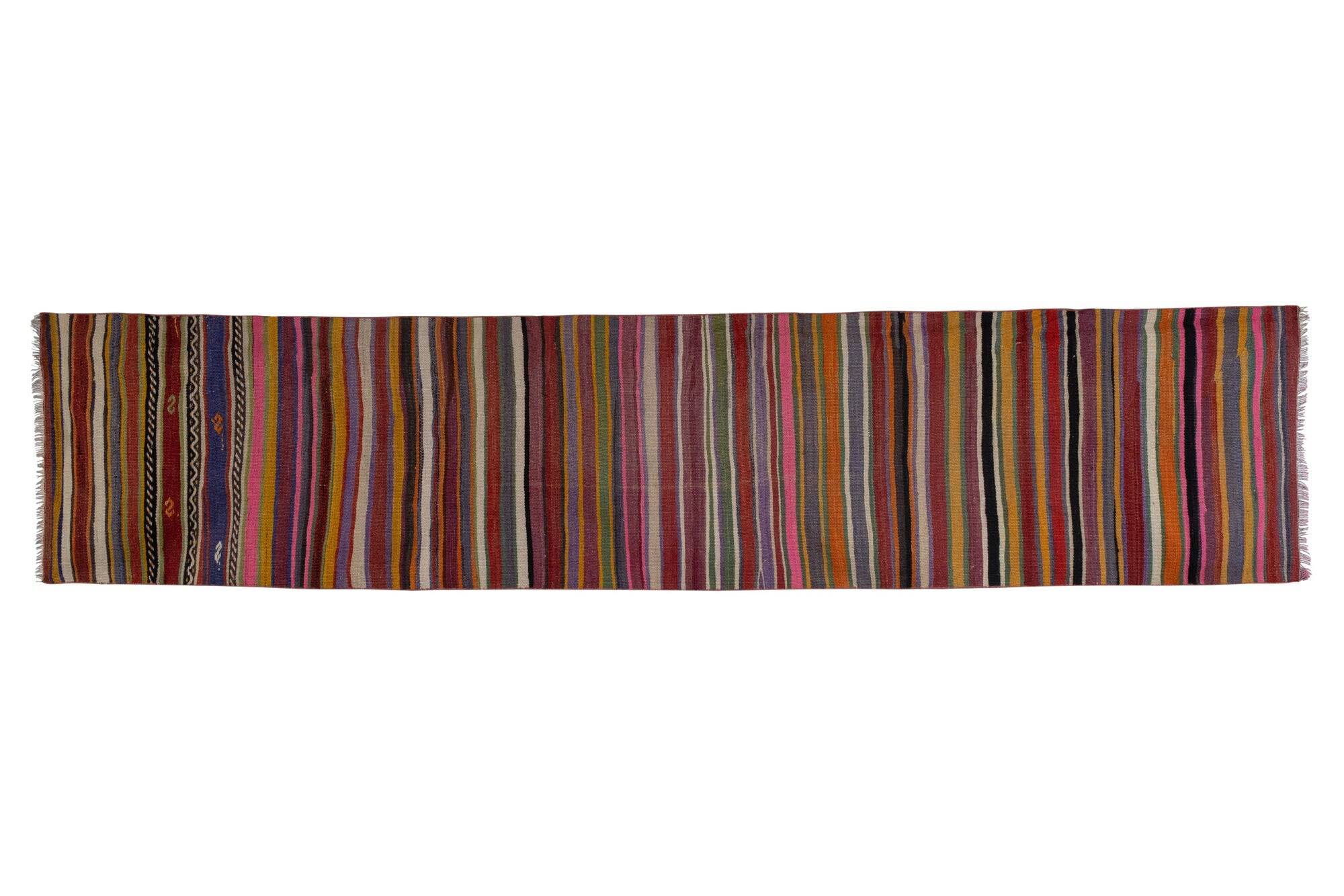 Vintage Turkish hallway rug 77x348 cm