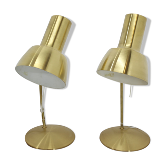 1960s Pair Of Gold Table Napako Lamps, Czechoslovakia