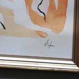 Angel ALONSO Abstract composition Gouache on monogrammed paper framed