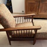 Moriss armchair with reclining back and footrest