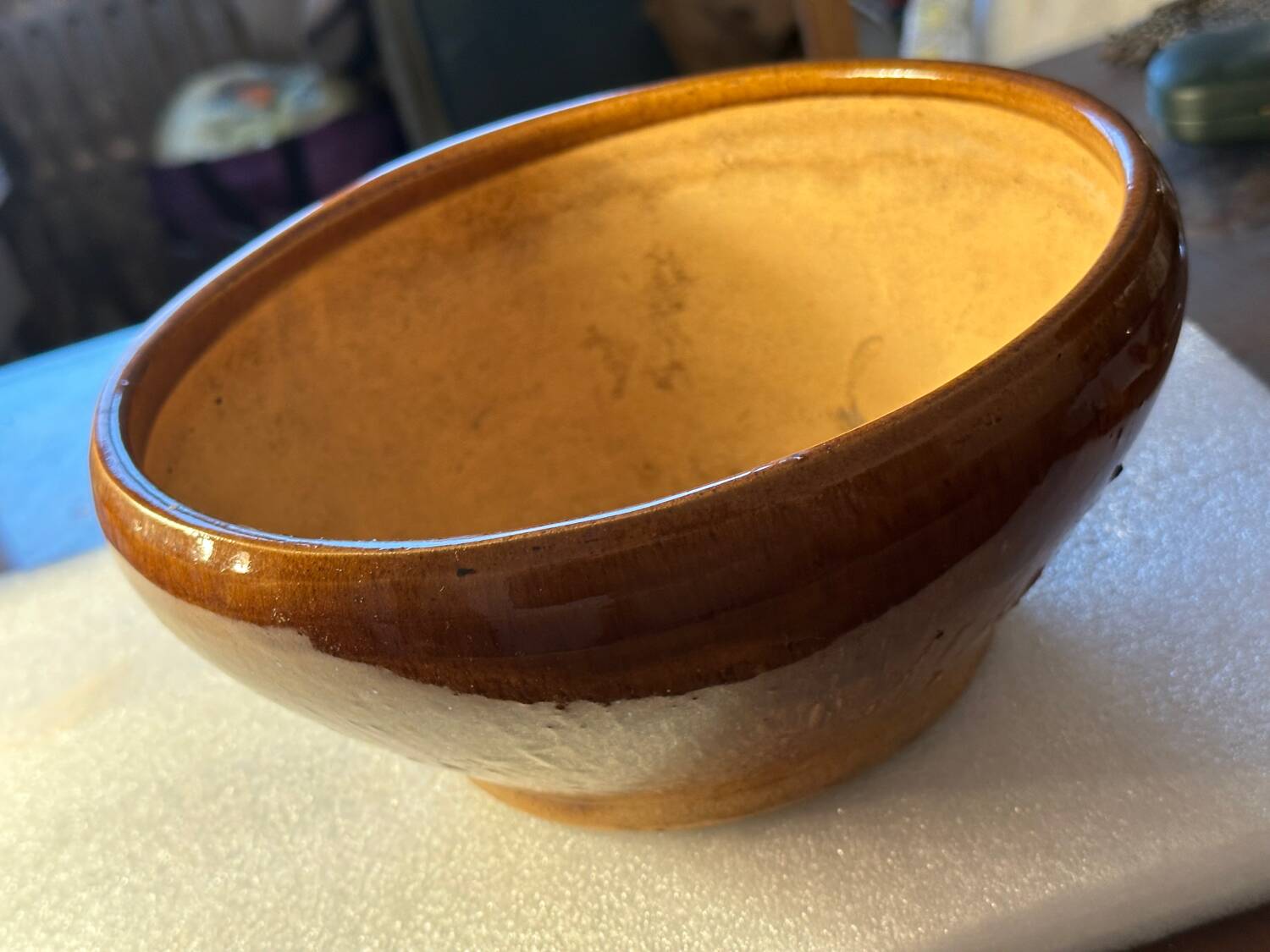 Large antique 19th century stoneware bowl - Origin Alsace