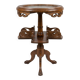 A Side Table / Stand in Walnut - Red Marble - Rotating Top
