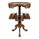 A Side Table / Stand in Walnut - Red Marble - Rotating Top