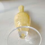 Murano-style single-flower vase. Speckled in yellow tones. Height 28 cm