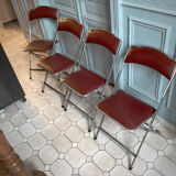 4 vintage folding chairs in chrome